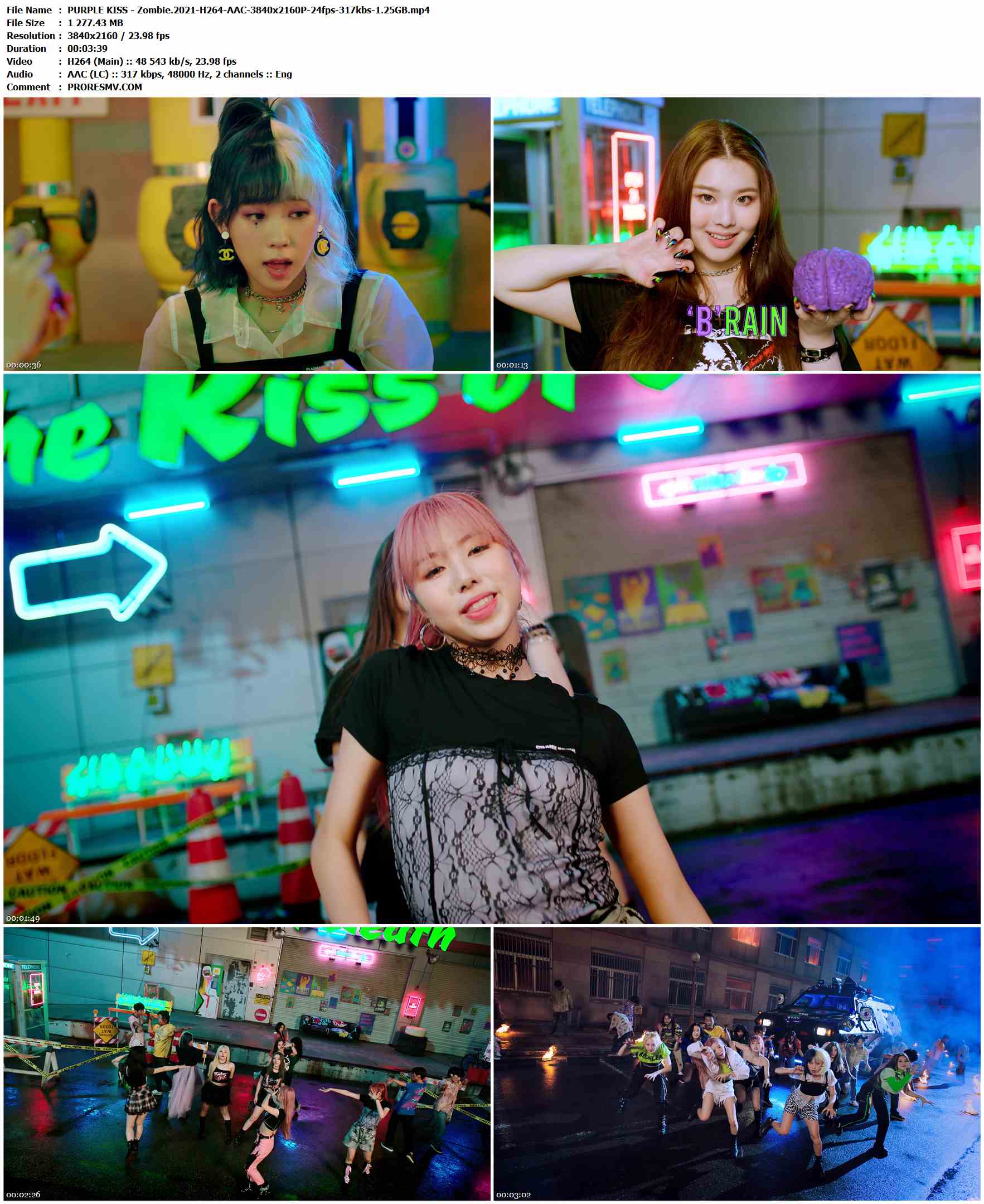 PURPLE KISS - Zombie.2021-H264-AAC-3840x2160P-24fps-317kbs-1.25GB官方MV_高清MV